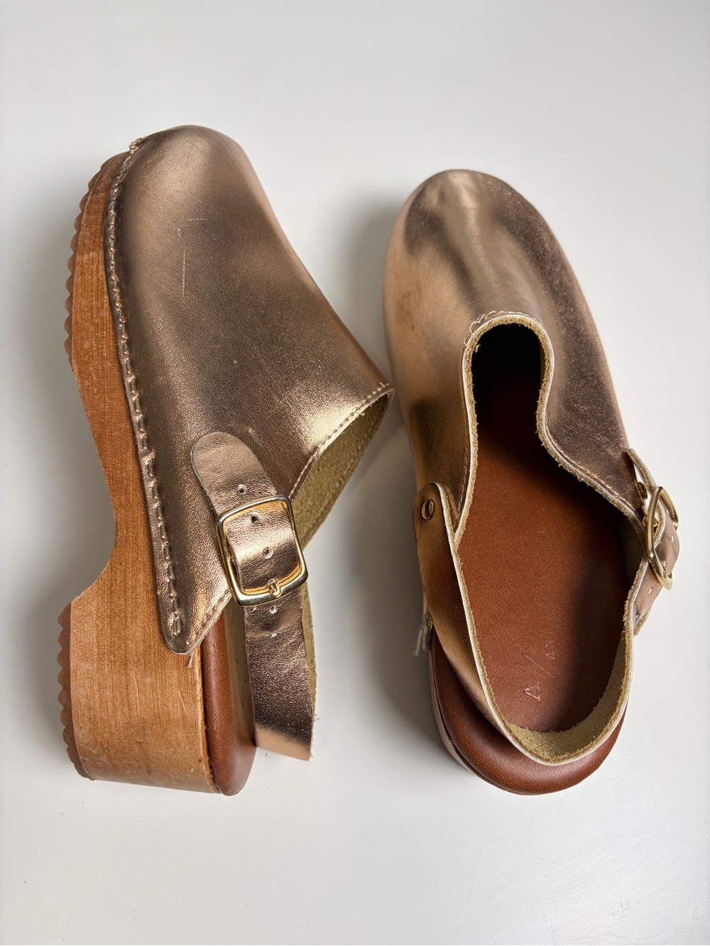 ANTHROPOLOGIE Rose Gold ABBA Clogs‎ 39 - Picture 4 of 16